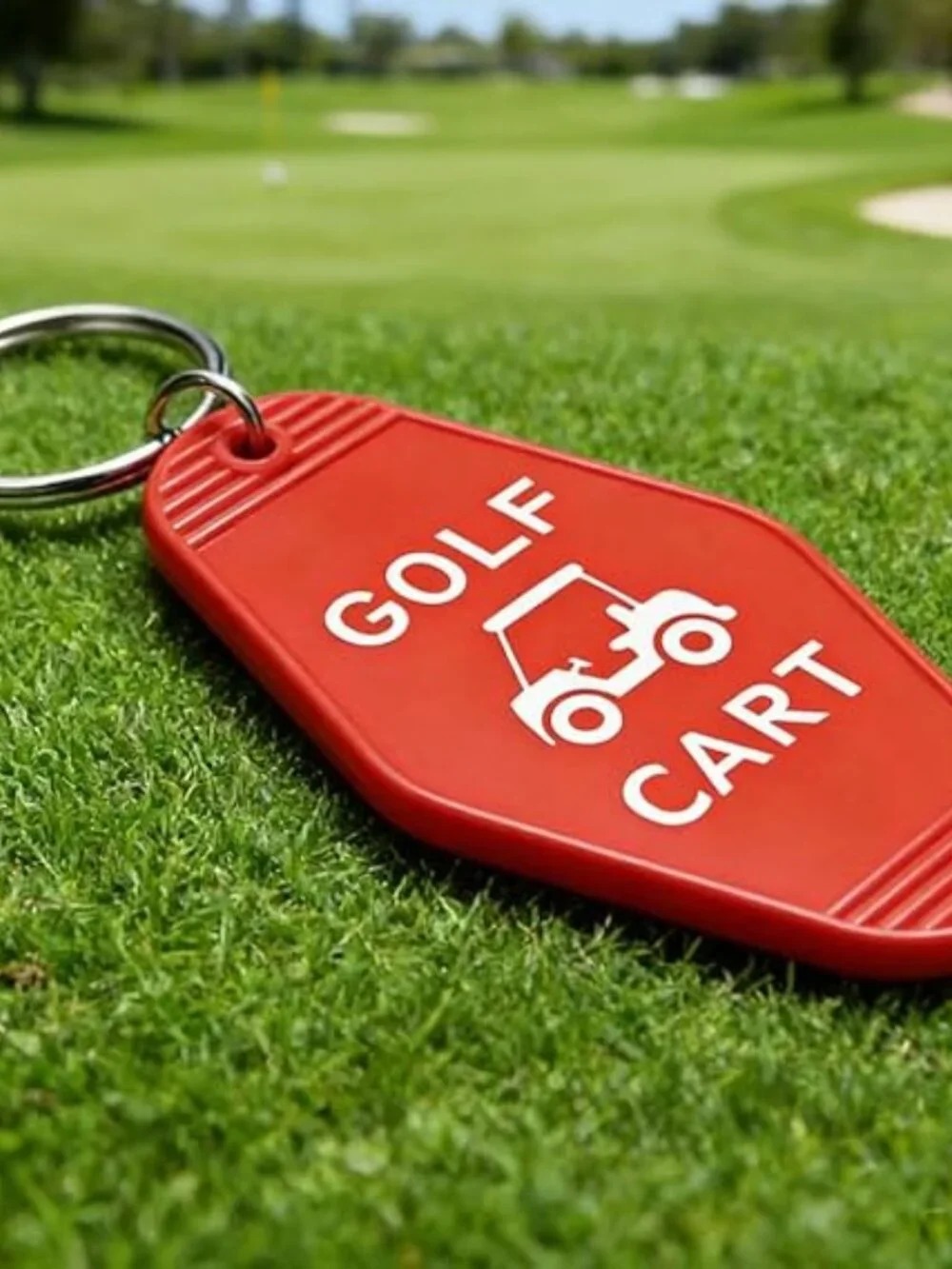 Golf Cart Keychain Plastic Retro Motel Golf Cart Key Chain for Women Men
